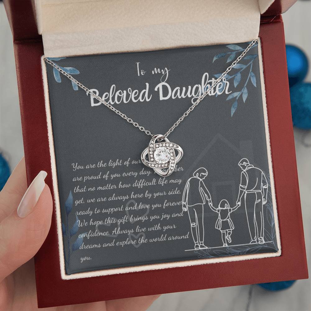 To My Daughter Necklace From Mom & Dad – Heartfelt Gift with Loving Message, Perfect for Birthday, Christmas, Graduation, and Special Milestones