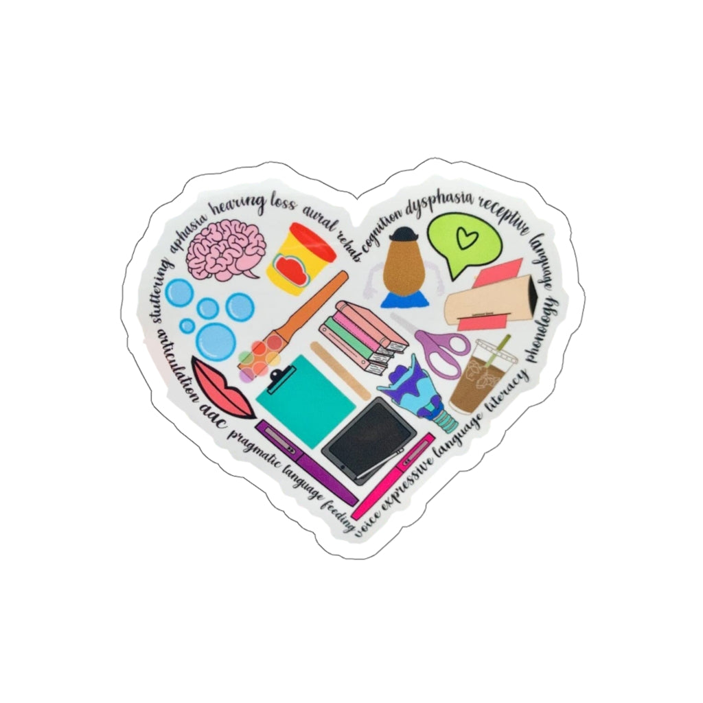 Speech Therapist Sticker, SLP Sticker, SLP Grad Gift, Cf SLP, Speech Pathologist Sticker, Heart Sticker, Speech Therapy