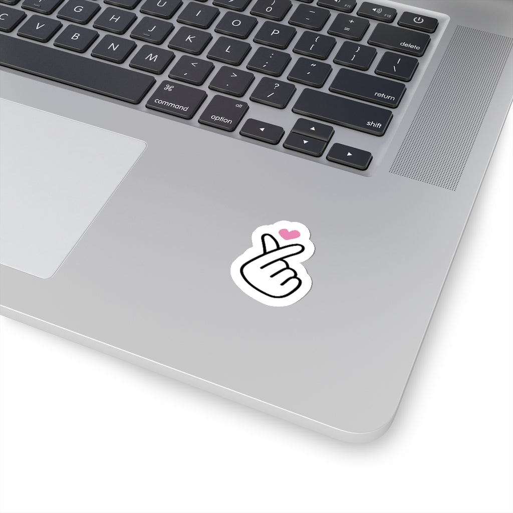Kpop Korean Finger Heart Vinyl Sticker, Awareness Sticker, Lovely Vinyl Sticker, Inspirational Sticker, Hydroflask Decal