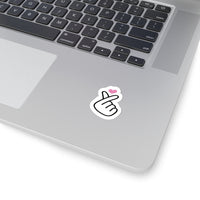 Thumbnail for Kpop Korean Finger Heart Vinyl Sticker, Awareness Sticker, Lovely Vinyl Sticker, Inspirational Sticker, Hydroflask Decal