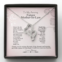 Thumbnail for To My Future Mother-In-Law Double Hearts Necklace ;Gift from Bride, Thank you for raising the man of my dreams, Mother in Law Necklace Gift