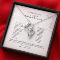 Thumbnail for To My Future Mother-In-Law Double Hearts Necklace ;Gift from Bride, Thank you for raising the man of my dreams, Mother in Law Necklace Gift