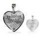 To My Amazing Daughter Heart Pendant Neckalce - I'm So Lucky To Have You As My Daughter - Best Birthday Gift For Your Child/Children