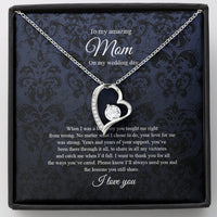 Thumbnail for KORAFINA Meaningful Quote Heart, to Mom On My Wedding Day, Mother of The Groom Gift from Son, Mother of The Groom Necklace from Son On Wedding Day On Christmas, Birthday