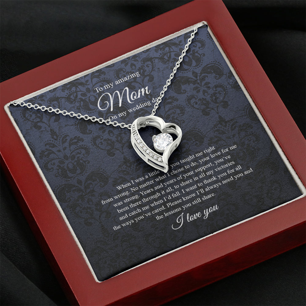 KORAFINA Meaningful Quote Heart, to Mom On My Wedding Day, Mother of The Groom Gift from Son, Mother of The Groom Necklace from Son On Wedding Day On Christmas, Birthday