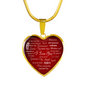"I Love You" In Many Languages Heart Necklace and Bangle 18k gold - Special gift