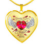 Daddy’s Girl I Used To Be His Angel Now He Is Mine Cardinal Luxury Heart Pendant Necklace – Dad Memorial Gifts; Gift for Birthday,Christmas,Valentine's Day,Mother's day,Father's Day,Thanksgiving