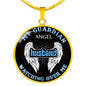 Motivational Family Necklace For Husband Chain For Men - My Guardian Angel Watching Over Me - Personalized Family Gifts Shape: Circle 1-Inch Diameter