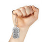 Silver & Gold Dog Tag Necklace For Son From Mom - Custom Engrave any word, name