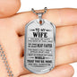 Love Quotes for Wife Dog Tag Necklace - Inspirational To My Wife, Gift for Women