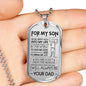 Cool Father Son Pendant Necklace Love Dad Birthday Gifts, Christmas Gift Idea for Kids Luxury Dog Tag Gold & Silver fa-so-01