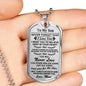 Silver & Gold Dog Tag Necklace For Son From Mom - Custom Engrave any word, name