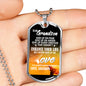 Meaningful Quote To my grandson Dog Tag Necklace Chain - enhance your life but never give up on love - Family Friend Gift Unisex Family Friend Gift Unisex 30 inch silver beaded chain