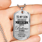 Amazing To My Son Necklace Dog Tag From Papa Christmas Gifts, Birthday Gift Idea