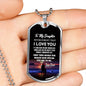 Father Daughter Heart Necklace From Papa Christmas Gift Idea Luxury Dog Tag Silv