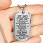 Awesome Quote Dog tag Jewelry for Son- Mother Son Necklace Long Pendant 30 inch-I Miss You Much- Persionalized Gift Ideas for Son from Mom Luxury Dog Tag