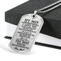 Awesome Quote Dog tag Jewelry for Son- Mother Son Necklace Long Pendant 30 inch-I Miss You Much- Persionalized Gift Ideas for Son from Mom Luxury Dog Tag