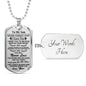 Silver & Gold Dog Tag Necklace For Son From Mom - Custom Engrave any word, name