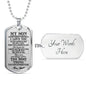 Awesome Quote Dog tag Jewelry for Son- Mother Son Necklace Long Pendant 30 inch-I Miss You Much- Persionalized Gift Ideas for Son from Mom Luxury Dog Tag