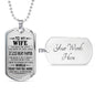 Love Quotes for Wife Dog Tag Necklace - Inspirational To My Wife, Gift for Women