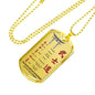 7 Virtues of Bushido Samurai Pendants Necklace - 7 Virtues of Warrior Dog tags