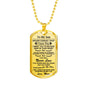 Silver & Gold Dog Tag Necklace For Son From Mom - Custom Engrave any word, name