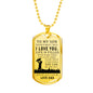Cool To My Son Necklace Jewelry Love Dad Birthday Gifts, Christmas Gifts Luxury Dog Tag Gold & Silver fa-so-01