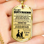 Boyfriend Dog Tag Military Ball Chain - To My Boyfriend Quotes Pendant Necklace