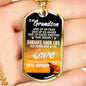 Meaningful Quote To my grandson Dog Tag Necklace Chain - enhance your life but never give up on love - Family Friend Gift Unisex Family Friend Gift Unisex 30 inch silver beaded chain