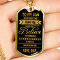 Father and Son Necklace Dog Tag From Father Birthday Gifts, Christmas Gifts Lux