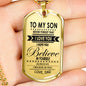 Amazing To My Son Necklace Dog Tag From Papa Christmas Gifts, Birthday Gift Idea