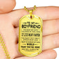 To My Boyfriend Love Girlfriend - Letter to boyfriend Dog Tag Necklace for Men