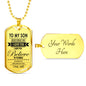 Amazing To My Son Necklace Dog Tag From Papa Christmas Gifts, Birthday Gift Idea