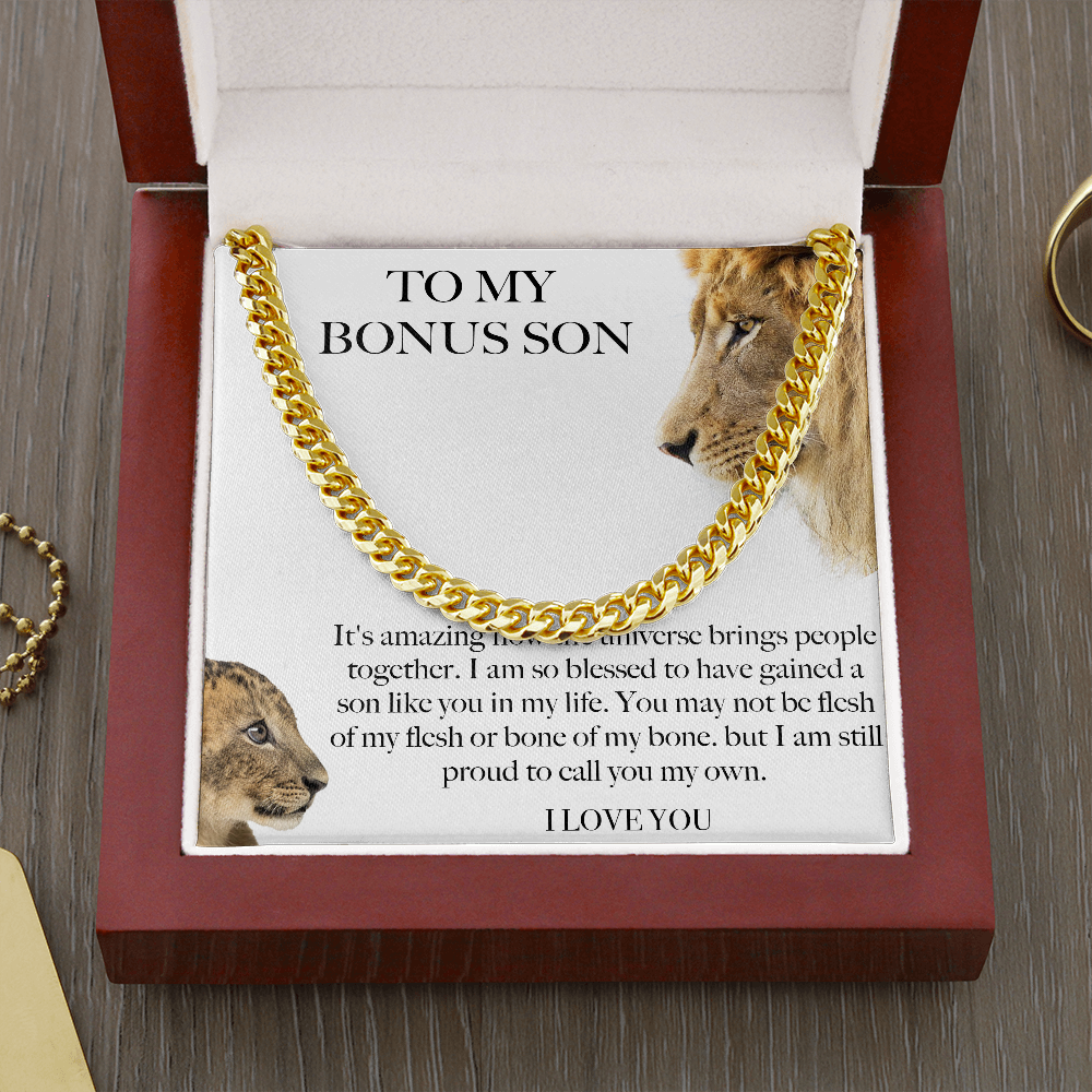 Bonus Son Gift From Bonus Mom/ Bonus Dad, Birthday Gift For Bonus Son Stepson Christmas Gift Graduation Gift Bonus Son Card