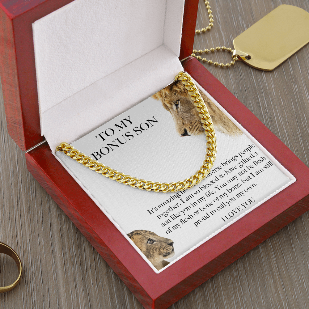 Bonus Son Gift From Bonus Mom/ Bonus Dad, Birthday Gift For Bonus Son Stepson Christmas Gift Graduation Gift Bonus Son Card