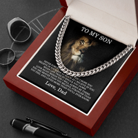 Thumbnail for to my son necklace from dad, you have given me so many reasons to be proud of the man you have become cuban link chain necklace