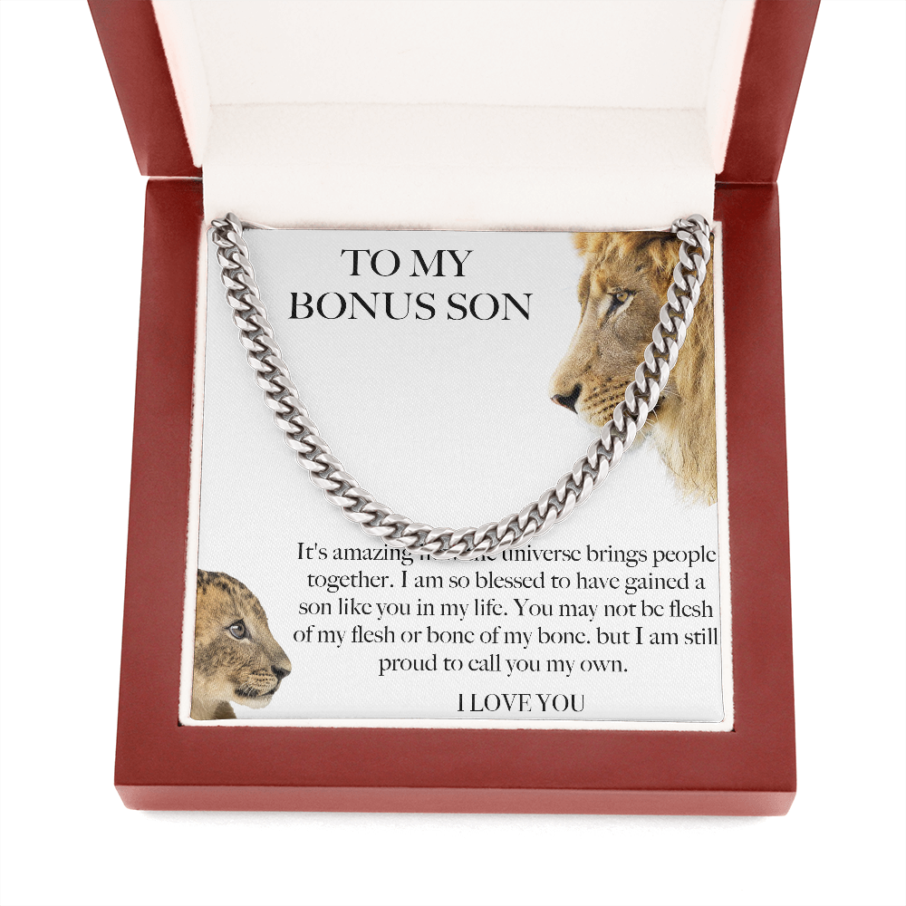 Bonus Son Gift From Bonus Mom/ Bonus Dad, Birthday Gift For Bonus Son Stepson Christmas Gift Graduation Gift Bonus Son Card