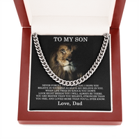 Thumbnail for to my son necklace from dad, you have given me so many reasons to be proud of the man you have become cuban link chain necklace