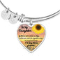 AZTeam Motivational to My Daughter, If There Comes A Day Edition', Luxury Heart Bangle Bracelet, Gift for Daughters, Gift from Mom, Sunflower Heart Bracelet On Xmas, Anniversary