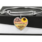 AZTeam Motivational to My Daughter, If There Comes A Day Edition', Luxury Heart Bangle Bracelet, Gift for Daughters, Gift from Mom, Sunflower Heart Bracelet On Xmas, Anniversary