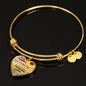 AZTeam Motivational to My Daughter, If There Comes A Day Edition', Luxury Heart Bangle Bracelet, Gift for Daughters, Gift from Mom, Sunflower Heart Bracelet On Xmas, Anniversary