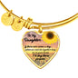 AZTeam Motivational to My Daughter, If There Comes A Day Edition', Luxury Heart Bangle Bracelet, Gift for Daughters, Gift from Mom, Sunflower Heart Bracelet On Xmas, Anniversary