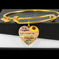 AZTeam Motivational to My Daughter, If There Comes A Day Edition', Luxury Heart Bangle Bracelet, Gift for Daughters, Gift from Mom, Sunflower Heart Bracelet On Xmas, Anniversary