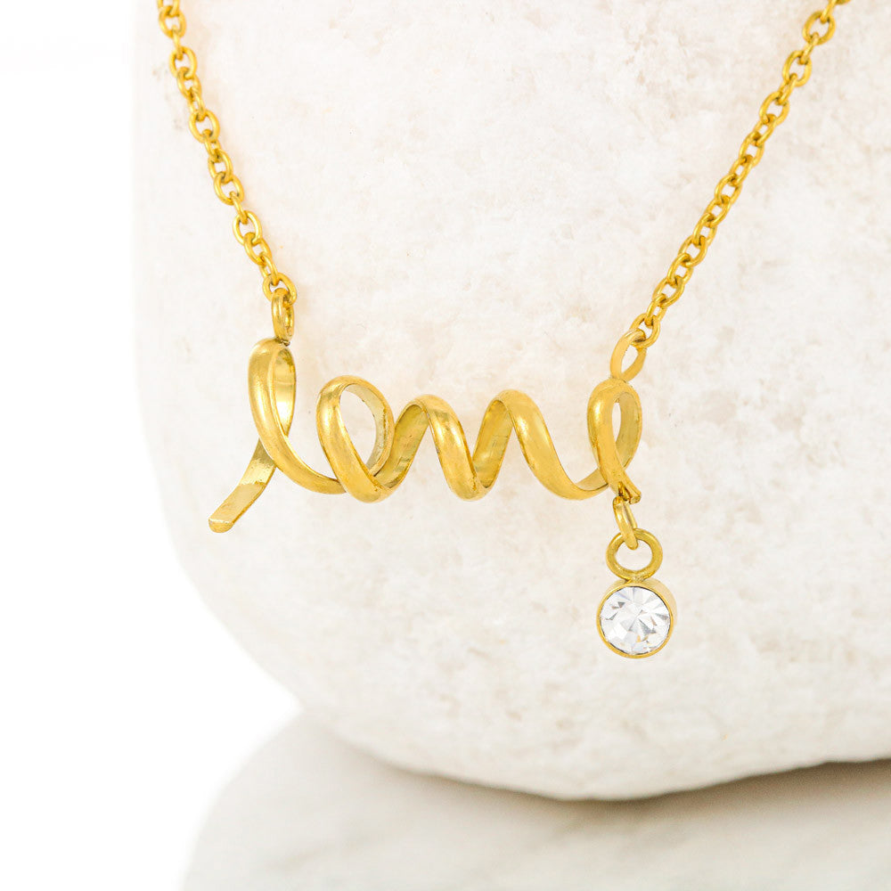 KORAFINA Personalized Love Necklace, to Mom On My Wedding Day, Mother of The Bride Gift from Daughter, Mother of The Bride Necklace from Bride, Mom of Bride On Christmas, Birthday