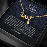 Thumbnail for KORAFINA Personalized Love Necklace, to Mom On My Wedding Day, Mother of The Bride Gift from Daughter, Mother of The Bride Necklace from Bride, Mom of Bride On Christmas, Birthday