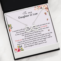 Thumbnail for iWow Infinity Heart Necklace - to My Daughter-in-Law - Thank You for The Happiness Forever Love Pendant White Gold Plated Women Gift for Mother's Day, On Christmas, Birthday & Valentine's Day