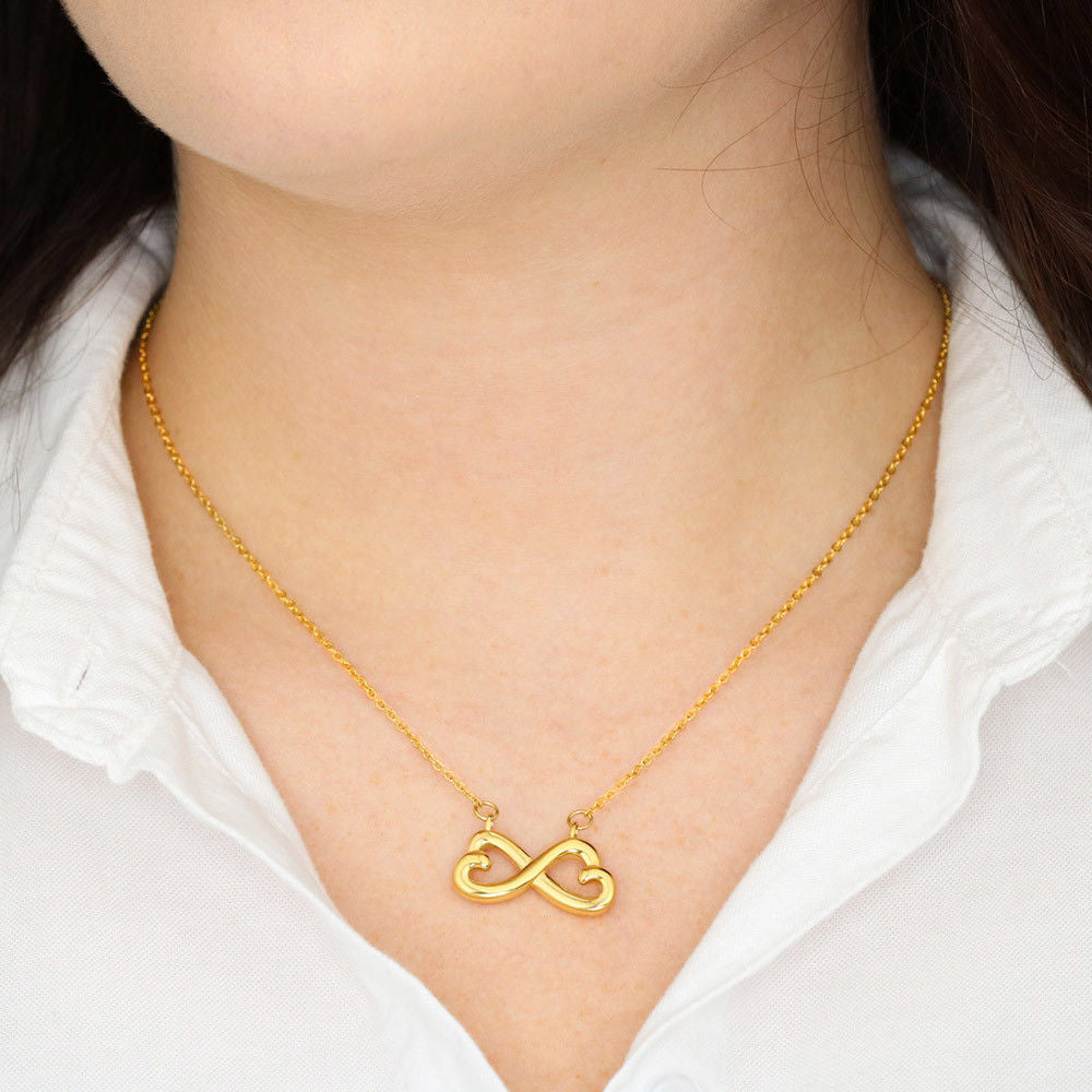 iWow Infinity Heart Necklace - to My Daughter-in-Law - Thank You for The Happiness Forever Love Pendant White Gold Plated Women Gift for Mother's Day, On Christmas, Birthday & Valentine's Day