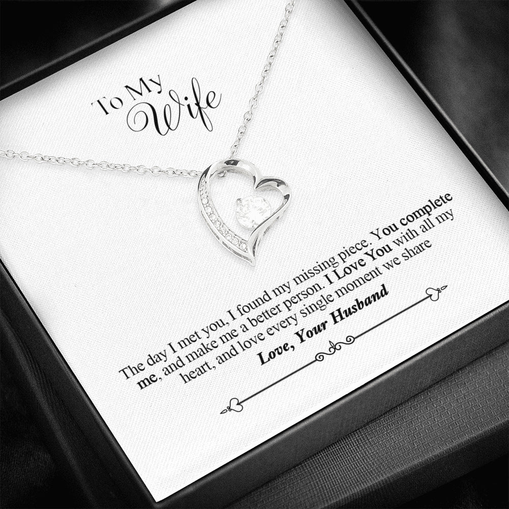 KINDPAW Birthday Gift from Husband to Wife - I Found My Missing Piece. You com Complete me, and Make me a Better Person Gift Necklace from Husband to Wife