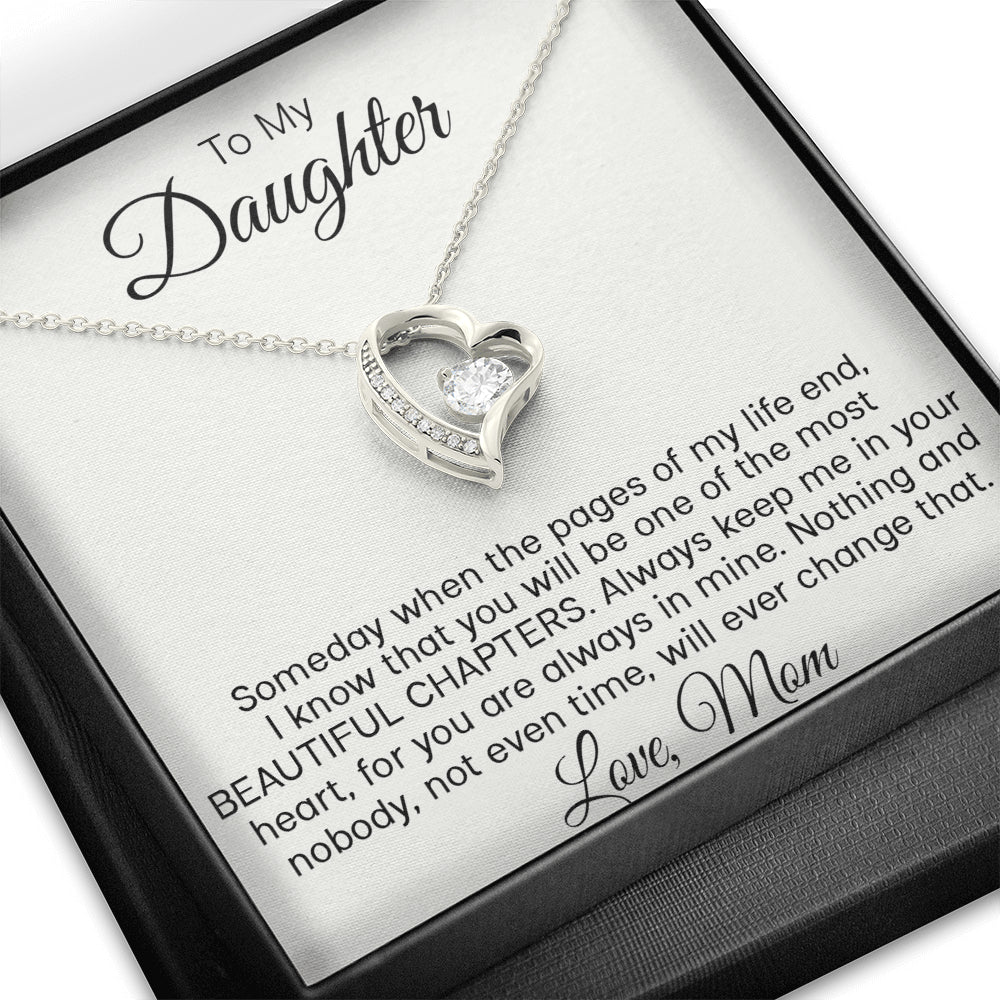 iWow Meaningful Quote Daughter Gift from Mom - Beautiful Chapters - Forever Love Necklace, Daughter Necklace, Gifts to Daughter, Necklace from Mom, Daughter Gift Standard Box