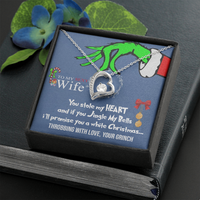 Thumbnail for to My Sexy Wife Necklace, Funny Grinch Stole My Heart Christmas Card, Love Necklace Gifts, Christmas Necklace for Wife